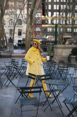 Atlantic-Pacific Blair Eadie Yellow Outfit Faux Fur