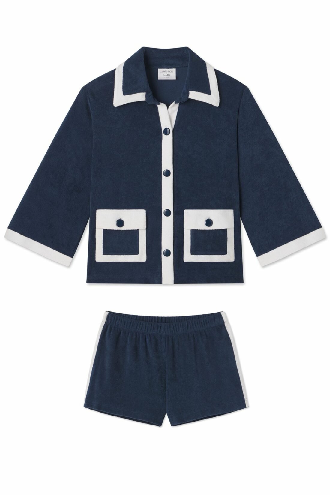 Clara Terry Shorts Set Navy